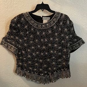Papell Boutique Evening Women’s Beaded Blouse